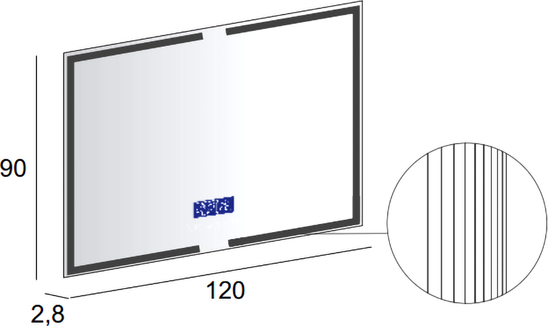 Зеркало Cezares 120х90, с LED-подсветкой, с антизапотевателем