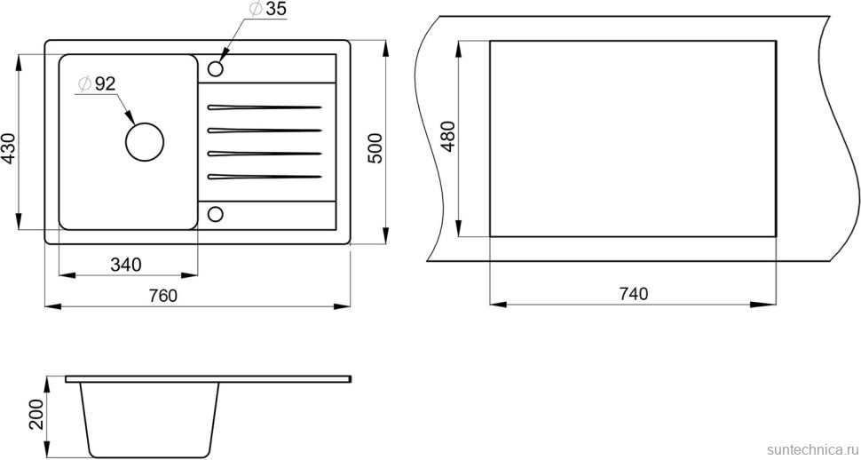 Мойка кухонная Granula Standart 7602, бежевый