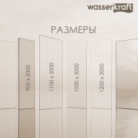 Душевая перегородка Wasserkraft Rur 30W 90 см, профиль никель, стекло прозрачное
