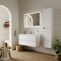 Тумба с раковиной Sancos Cento 100 см белый глянец