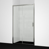 Душевая дверь в нишу Wasserkraft Tauber 64S 110 см, профиль никель, стекло прозрачное
