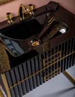 Тумба под раковину Armadi Art Monaco 80 черная, золото
