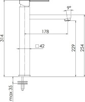Смеситель для раковины Remer Qubika Q10L с донным клапаном