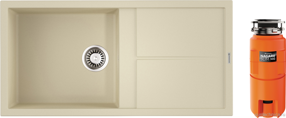 Комплект Мойка Omoikiri Sumi 100 ваниль + Измельчитель Nagare slim 500