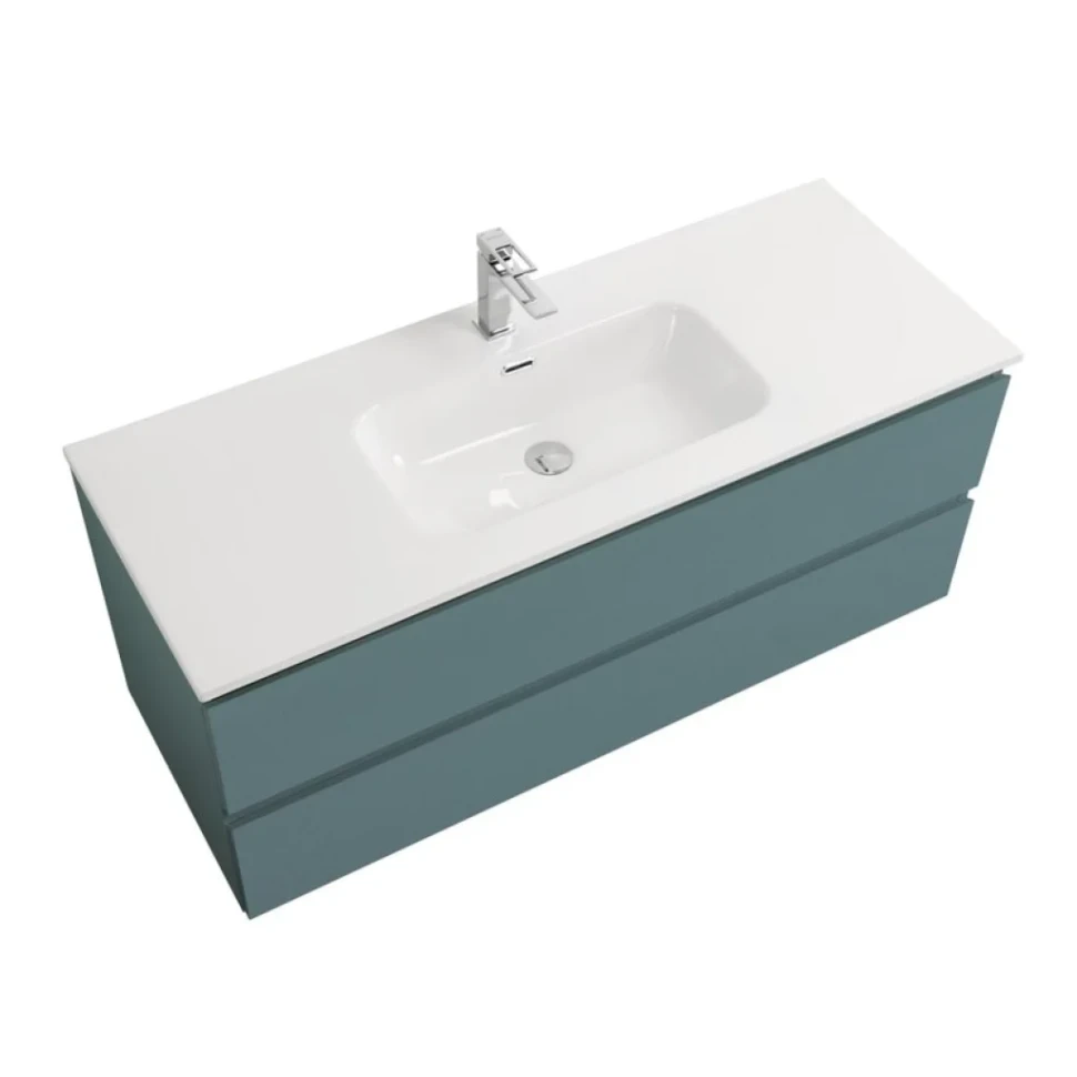 Тумба с раковиной BelBagno Kraft 120 подвесная, матовая голубая, раковина bb1200etl