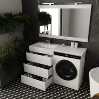 Тумба с раковиной Style Line Даллас 130 Люкс Plus напольная, белая, 3 ящика L