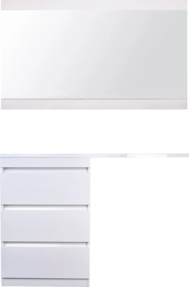 Тумба с раковиной Style Line Даллас 130 Люкс Plus напольная, белая, 3 ящика L