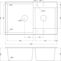 Мойка кухонная Emar Quartz EMQ-2800.Q Алмаз