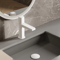 Смеситель для раковины Wasserkraft Saale 9503 белый soft-touch Смеситель для раковины Wasserkraft Saale 9503 белый soft-touch