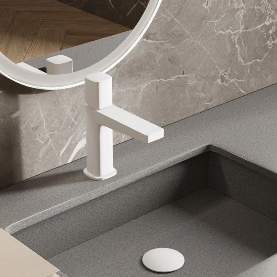 Смеситель для раковины Wasserkraft Saale 9503 белый soft-touch