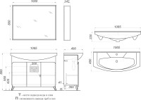 Мебель для ванной комнаты Aqwella Basic 105 дуб золотой