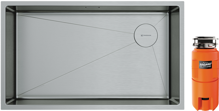 Комплект Мойка Omoikiri Taki 74-U/IF-IN Side нержавеющая сталь + Измельчитель Nagare slim 1250