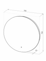 Зеркало круглое CONTINENT Led Ajour ECO 70 см, сенсорное, с подсветкой