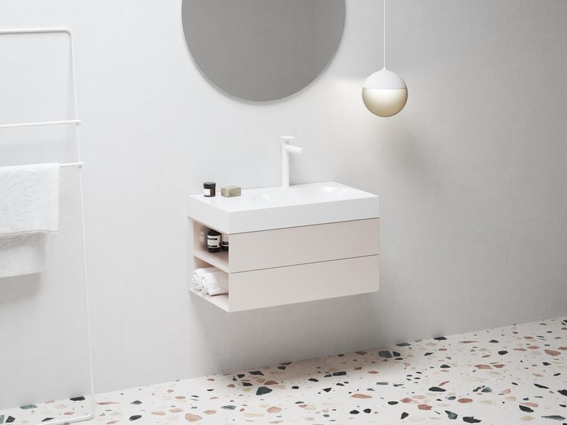 Тумба под раковину без столешницы Ravak Lite SD 80 L алебастровая розовая