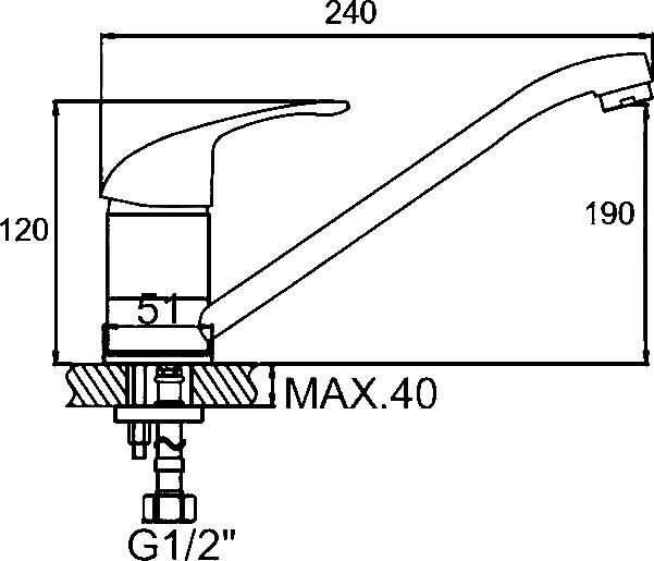 Смеситель для кухни D-lin D154430 хром