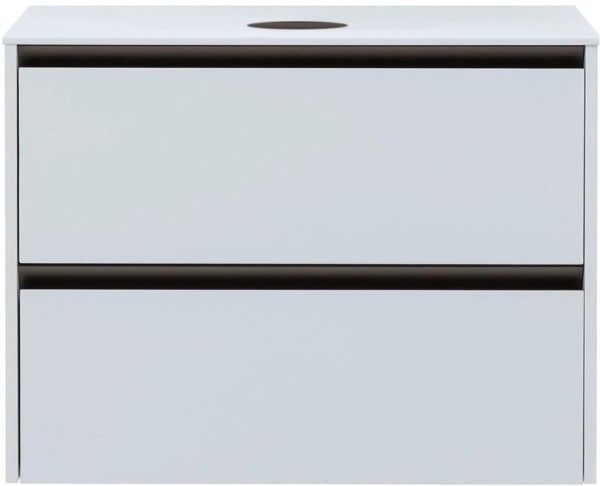 Тумба под раковину со столешницей Allen Brau Activity 90 с подсветкой, матовый белый, олива браш, столешница белая