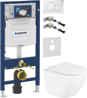 Комплект Унитаз подвесной BelBagno Uno + Крепления Geberit Duofix 111.815.00.1 к стене + Звукоизоляция + Инсталляция UP 320 111.300.00.5 + Кнопка Sigma 01 115.770.11.5 белая
