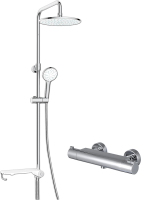 Душевая стойка Lemark LM8810C + Термостатический смеситель Lemark Yeti LM7833C для душа