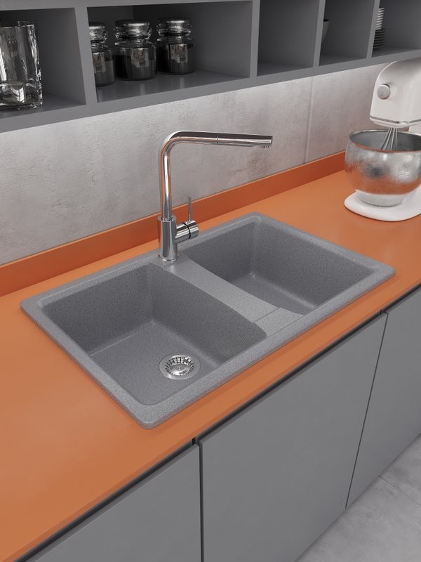 Мойка кухонная Domaci Болонья М-26-005 серая