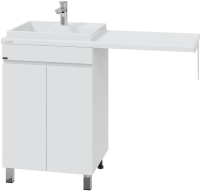 Тумба с раковиной СаНта Марс 59 L напольная, с дверками, для стиральной машины