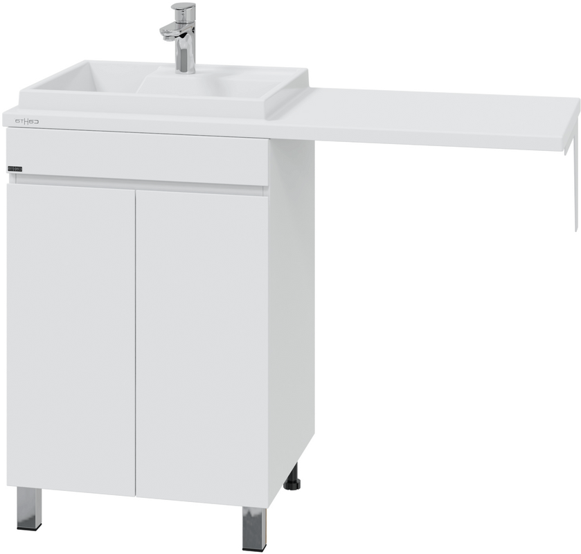 Тумба с раковиной СаНта Марс 59 L напольная, с дверками, для стиральной машины