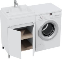 Тумба с раковиной СаНта Марс 59 L напольная, с дверками, для стиральной машины