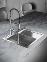 Мойка кухонная РМС MRK-5851L L c дозатором, серый