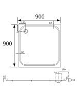Поддон для душа Abber AD3D090 90х90 см, квадратный, белый