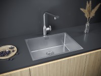 Комплект Мойка Paulmark Next PM215844-BS брашированная нержавеющая сталь + Измельчитель Bone Crusher BC 1000-AS