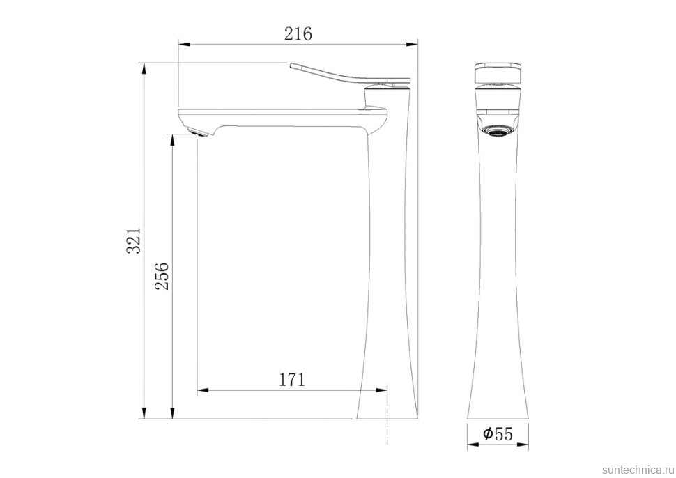 Смеситель для раковины Grossman Advans 520.K35.09.210 матовый черный