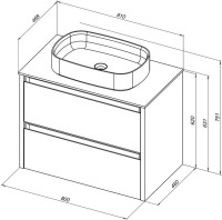 Тумба под раковину без столешницы Allen Brau Fantasy 2.0 80 матовый антрацит