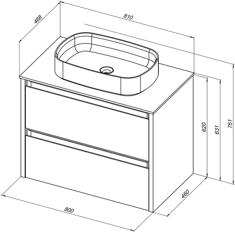 Тумба под раковину без столешницы Allen Brau Fantasy 2.0 80 матовый антрацит