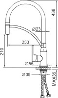 Смеситель для кухни Haiba HB73644-7 черный