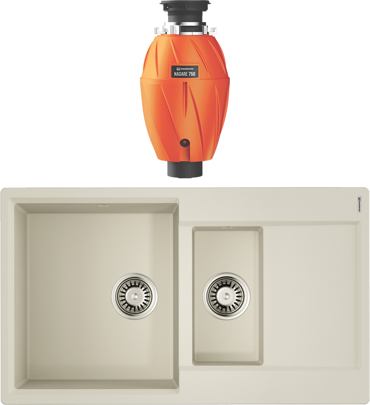 Комплект Мойка Omoikiri Daisen 86-2 пастила + Измельчитель Nagare 750