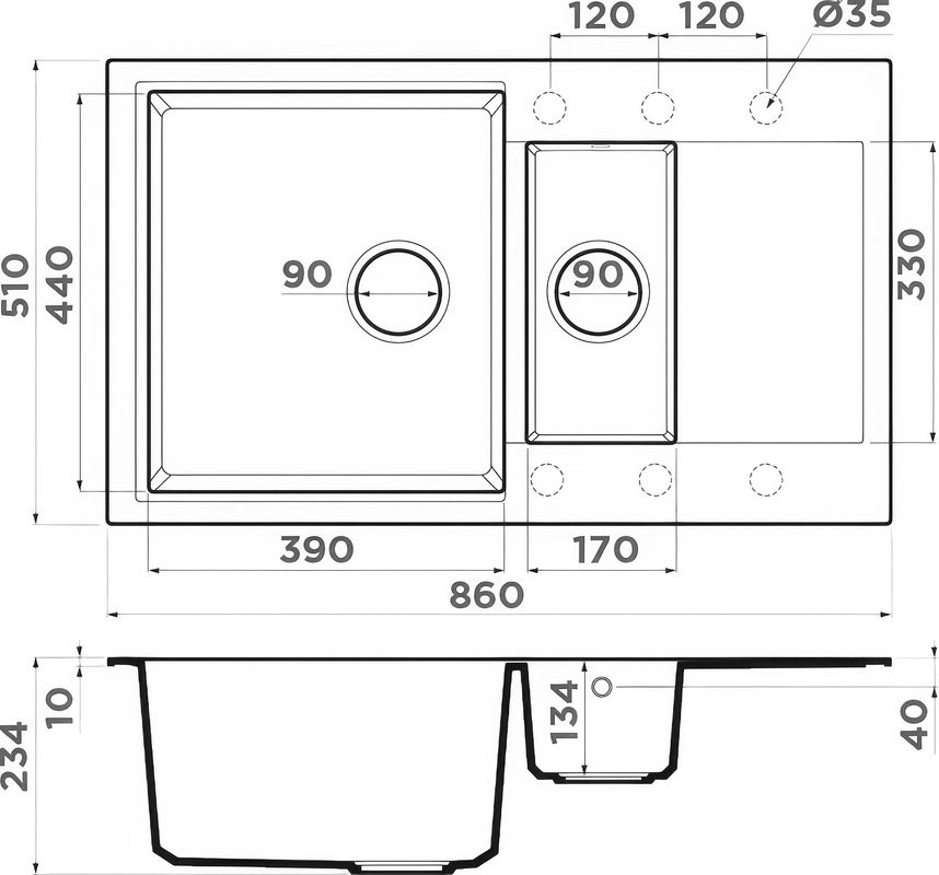 Комплект Мойка Omoikiri Daisen 86-2 пастила + Измельчитель Nagare 750