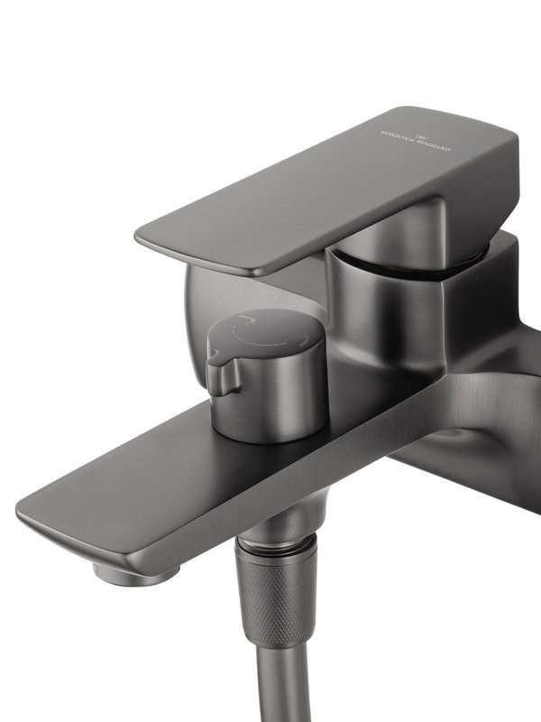 Смеситель для ванны с душем Wonzon & Woghand Edge WW-88639003A-BGM темный графит