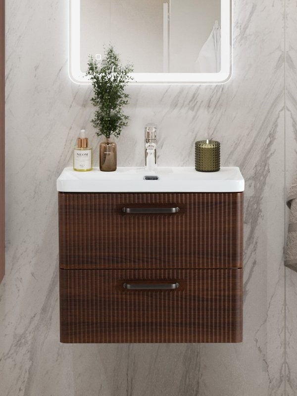 Мебель для ванной комнаты BelBagno Due 50 ручки матовый темный никель, noce