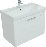 Тумба с раковиной Aquanet Ирис new 80 подвесная, 1 ящик, 2 дверцы