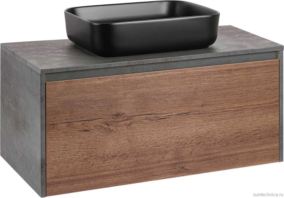 Мебель для ванной комнаты Vincea Mesa 100 дуб табак, бетон