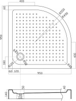 Поддон для душа Cezares Tray TRAY-A-R-95-550-15-W R 95x95, с сифоном