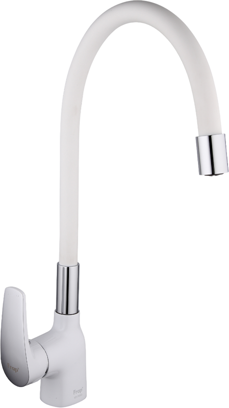 Смеситель для кухни Frap F4453-03, с гибким изливом, белый