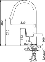 Смеситель для кухни Frap F4453-03, с гибким изливом, белый