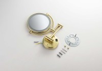 Косметическое зеркало AQUATEK AQ4912BG с подсветкой, с диммером, двухстороннее, телескопическое, поворотное, матовое золото золото