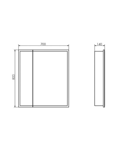 Зеркало-шкаф Comforty Классик 70 с подсветкой, бесконтактный сенсор