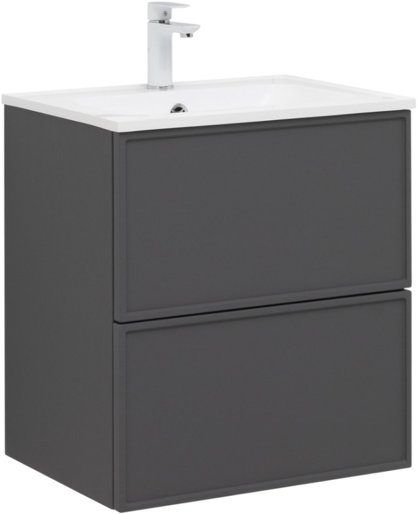 Тумба с раковиной Aquanet Арт 60 подвесная, ясень графит