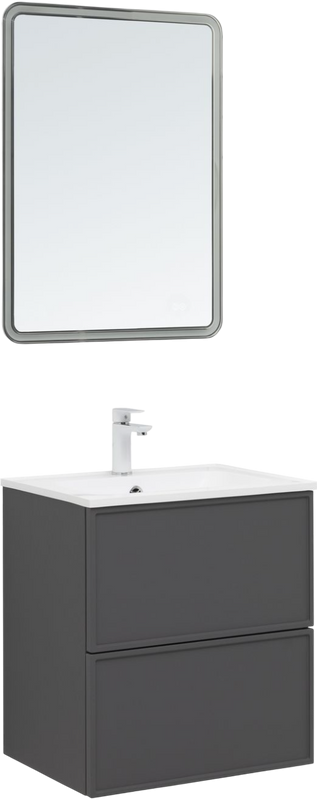 Тумба с раковиной Aquanet Арт 60 подвесная, ясень графит