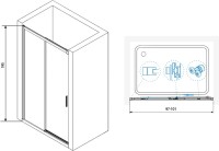 Душевой уголок RGW Leipzig LE-12+80 см (97-101)x80x195 профиль хром, стекло прозрачное