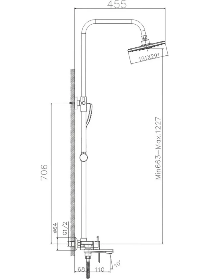 Душевая стойка Haiba HB24505-8 белая
