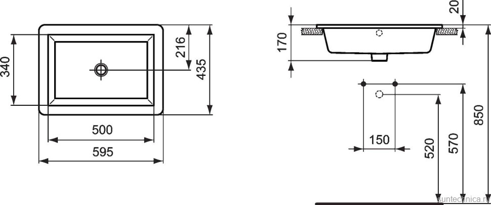 Раковина Ideal Standard Strada K078001 60 см