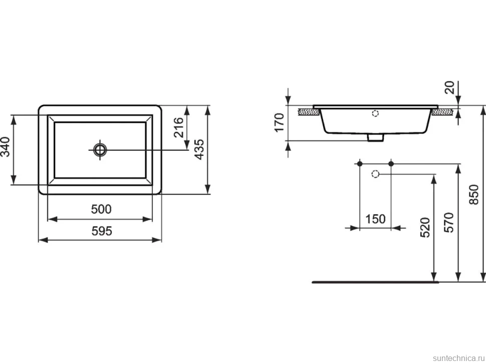 Раковина Ideal Standard Strada K078001 60 см